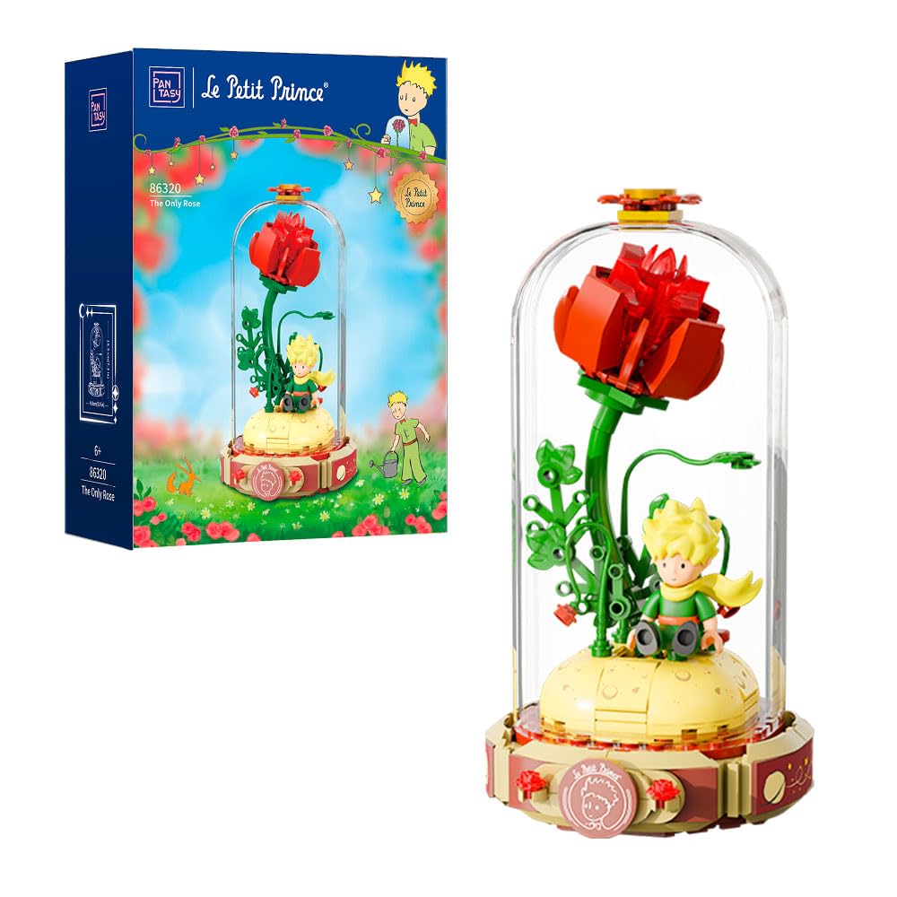 PANTASY Le Petit Prince Rose Building Bricks Set – Rose Gift for All Ages