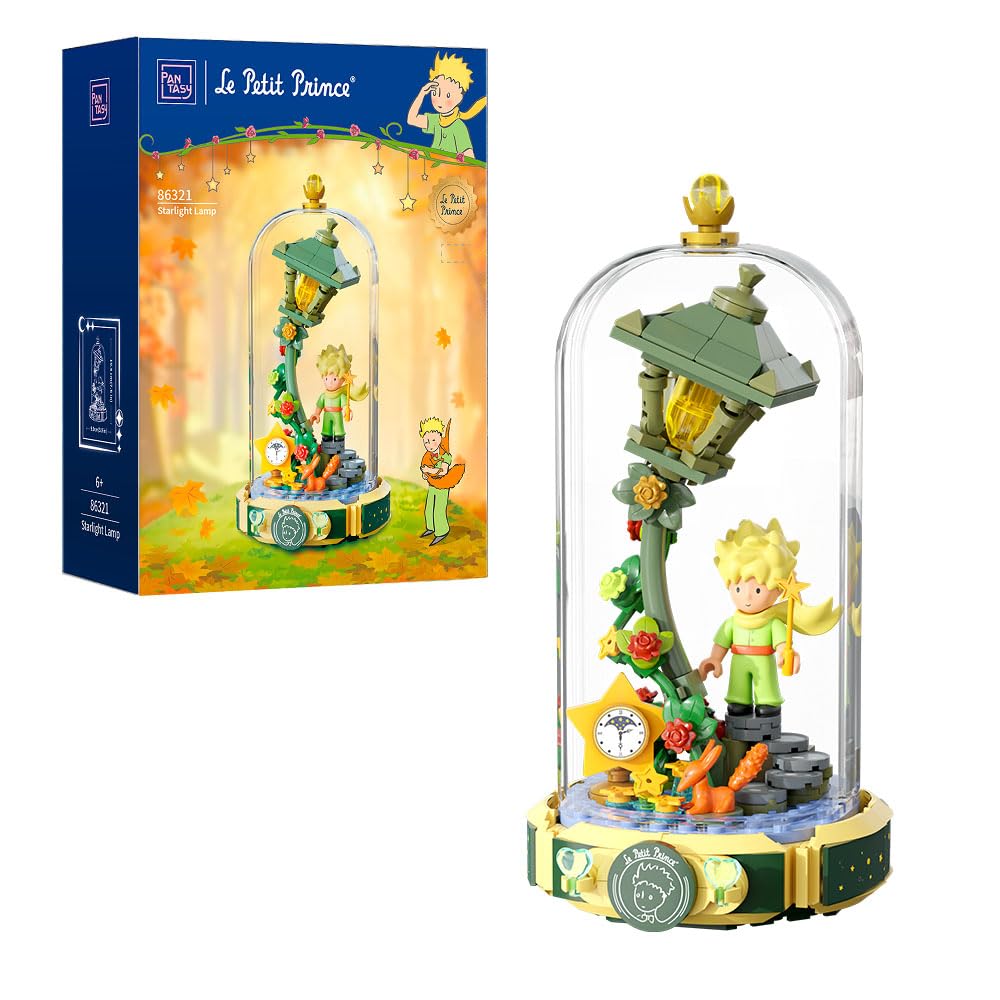 PANTASY Le Petit Prince Starlight Lamp – Creative DIY Building Block Set with Minifigure & Dust Cover