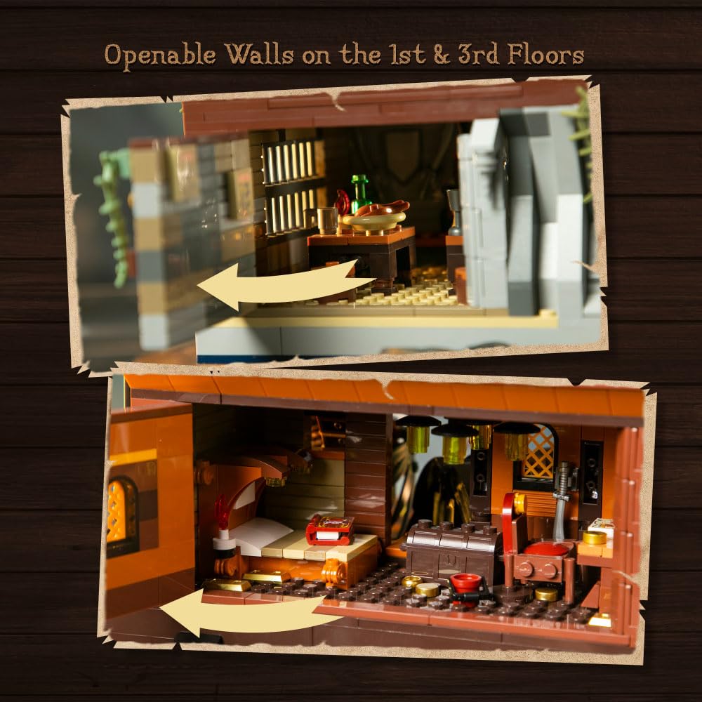 PANTASY Pirate Pub Building Kit — Modular Shipwreck Tavern with Pirate Figures