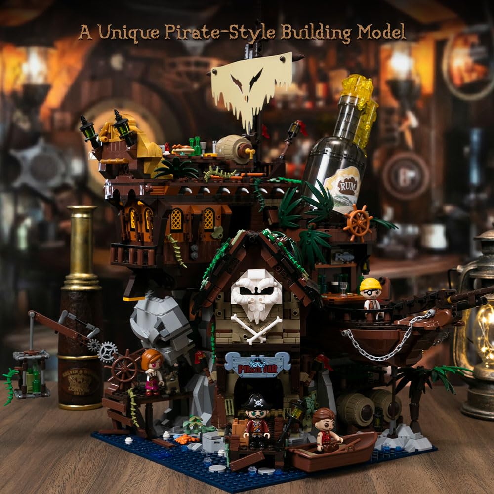 PANTASY Pirate Pub Building Kit — Modular Shipwreck Tavern with Pirate Figures