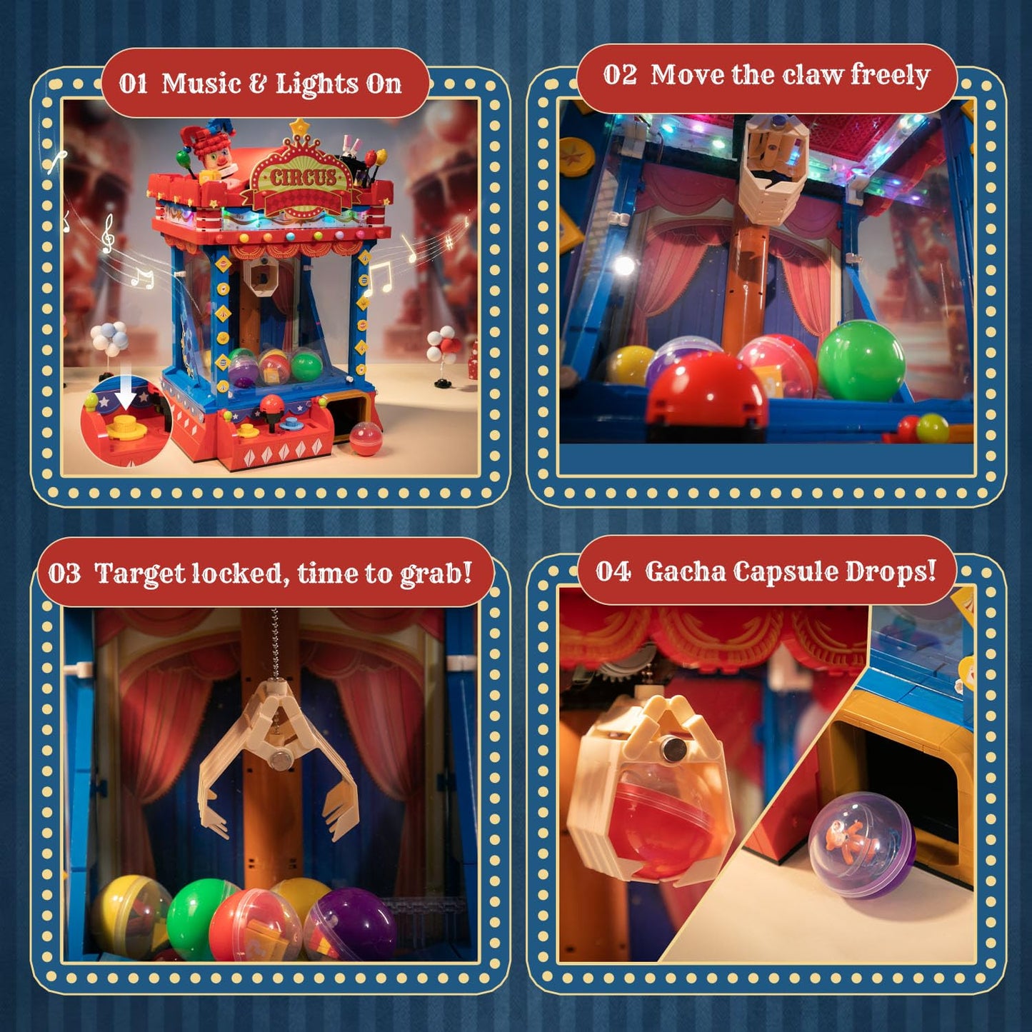 PANTASY Retro Circus Claw Machine Building Kit – Arcade-Style Interactive Display