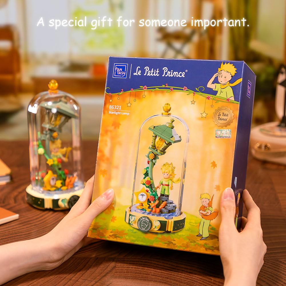 PANTASY Le Petit Prince Starlight Lamp – Creative DIY Building Block Set with Minifigure & Dust Cover