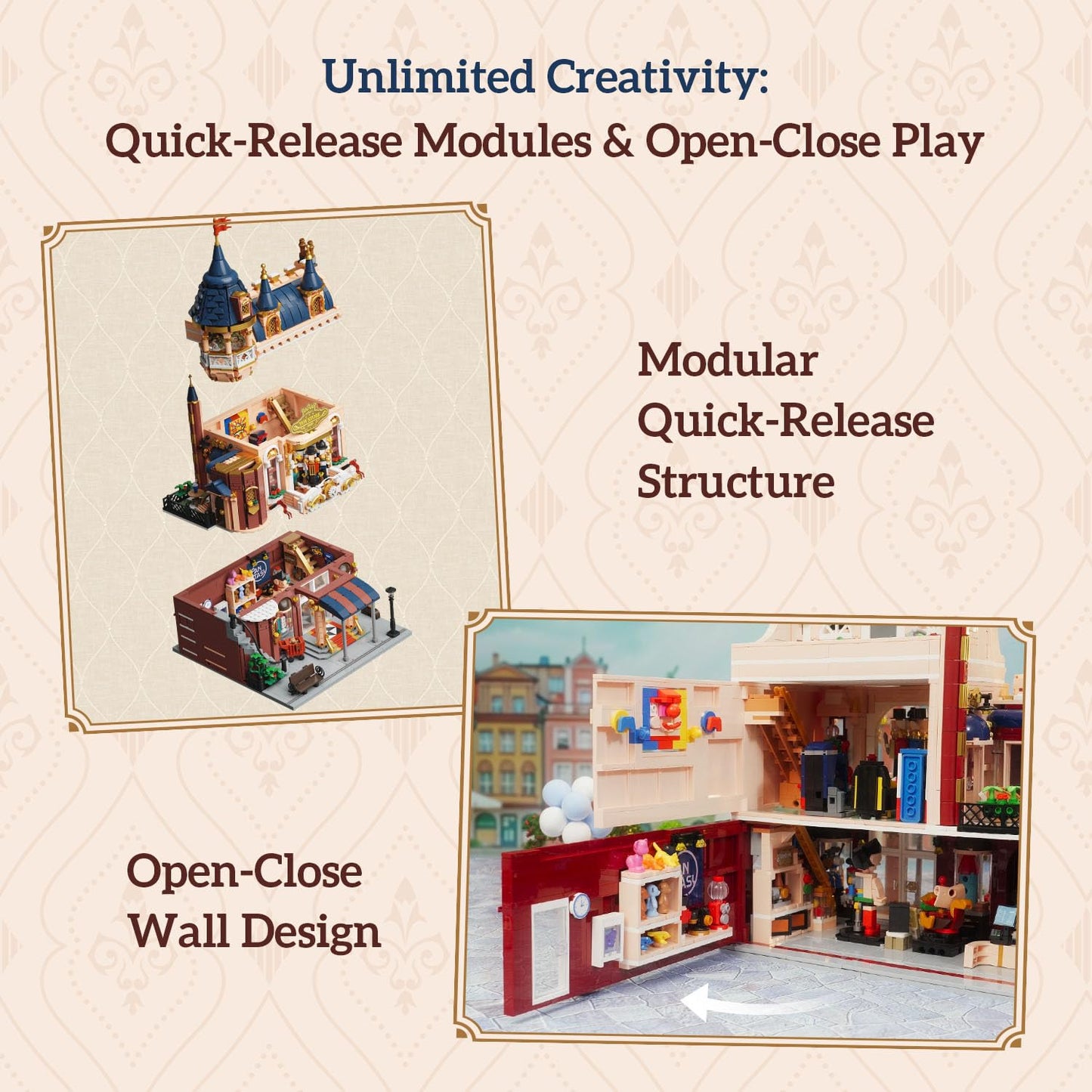 PANTASY Toy Shop Building Set for Adults — European Castle Design & Hidden Surprises