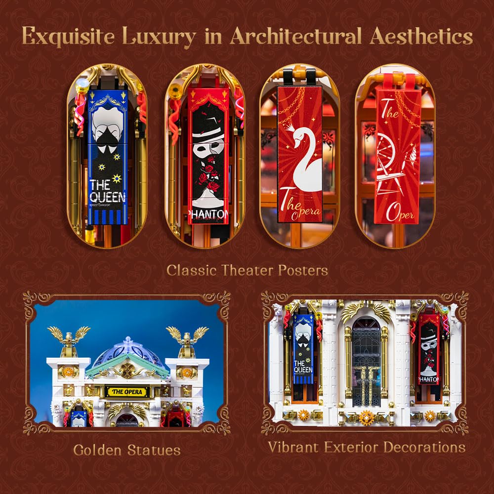 PANTASY Vintage European Grand Theater Building Set — Crystal Dome & Chandelier