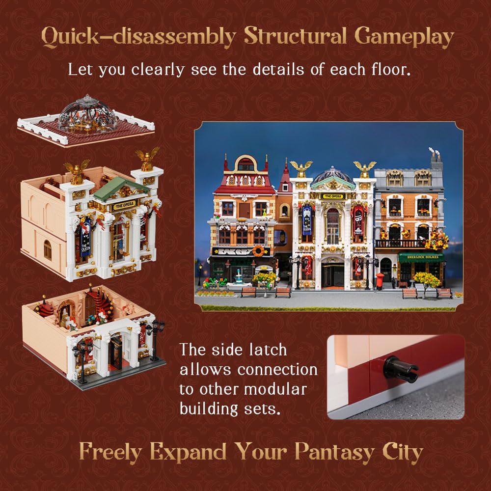 PANTASY Vintage European Grand Theater Building Set — Crystal Dome & Chandelier