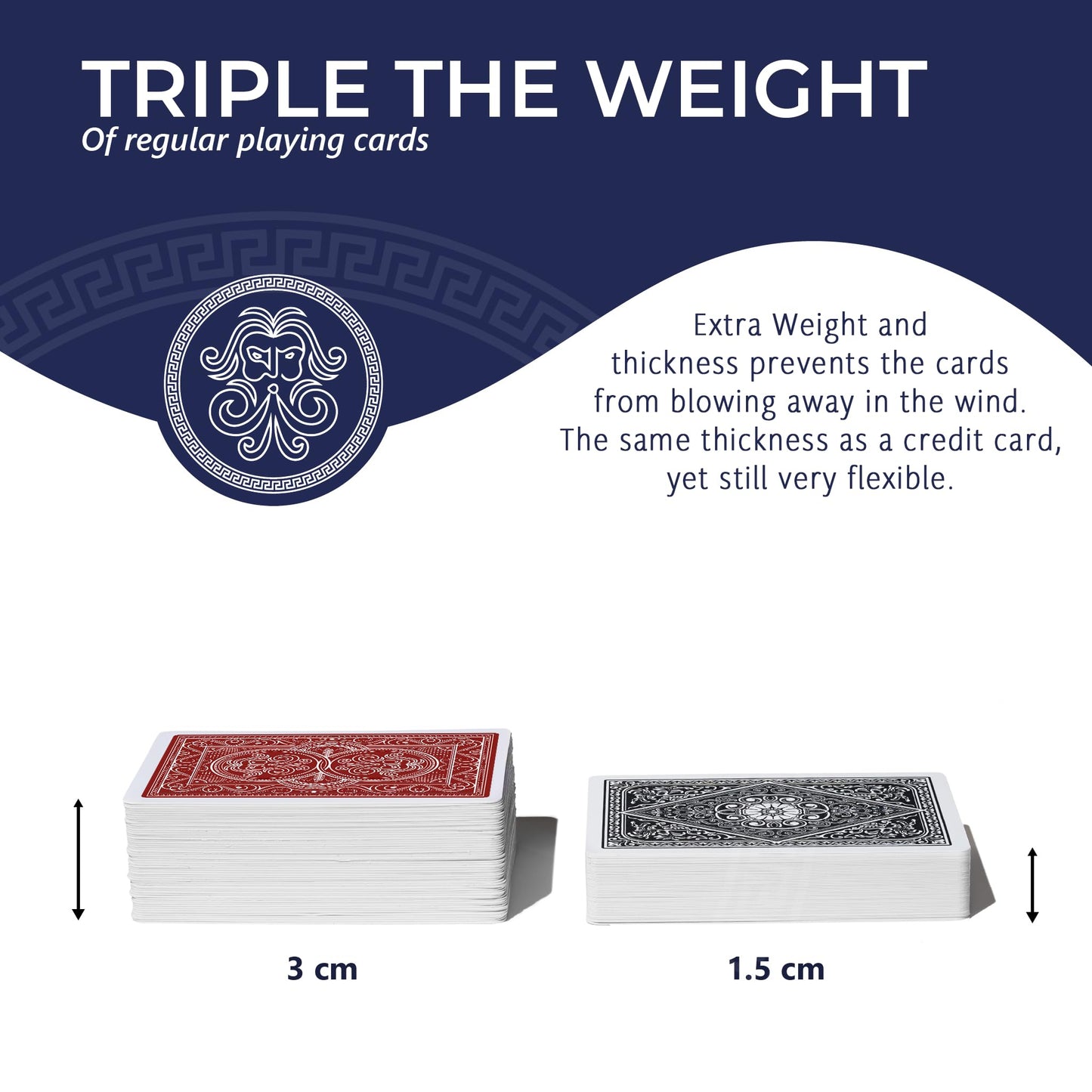 Pantheon Playing Cards - Weighted Outdoor Deck, Wind-Resistant & Waterproof | Crimson Red