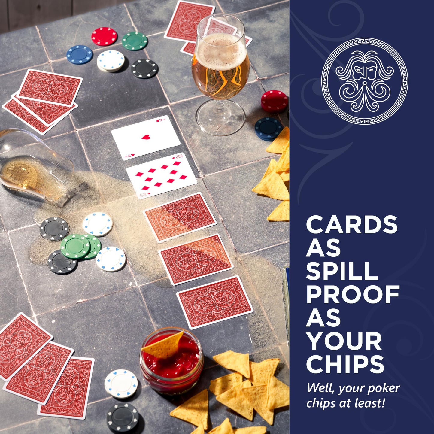 Pantheon Playing Cards - Weighted Outdoor Deck, Wind-Resistant & Waterproof | Crimson Red