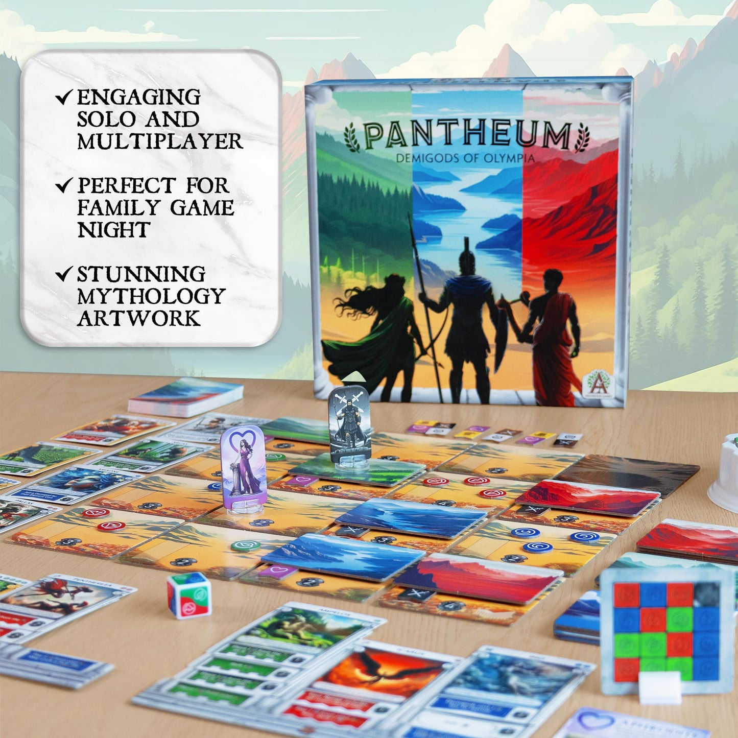 Pantheum: Demigods of Olympia Board Game | Greek Mythology Strategy for 1–4 Players