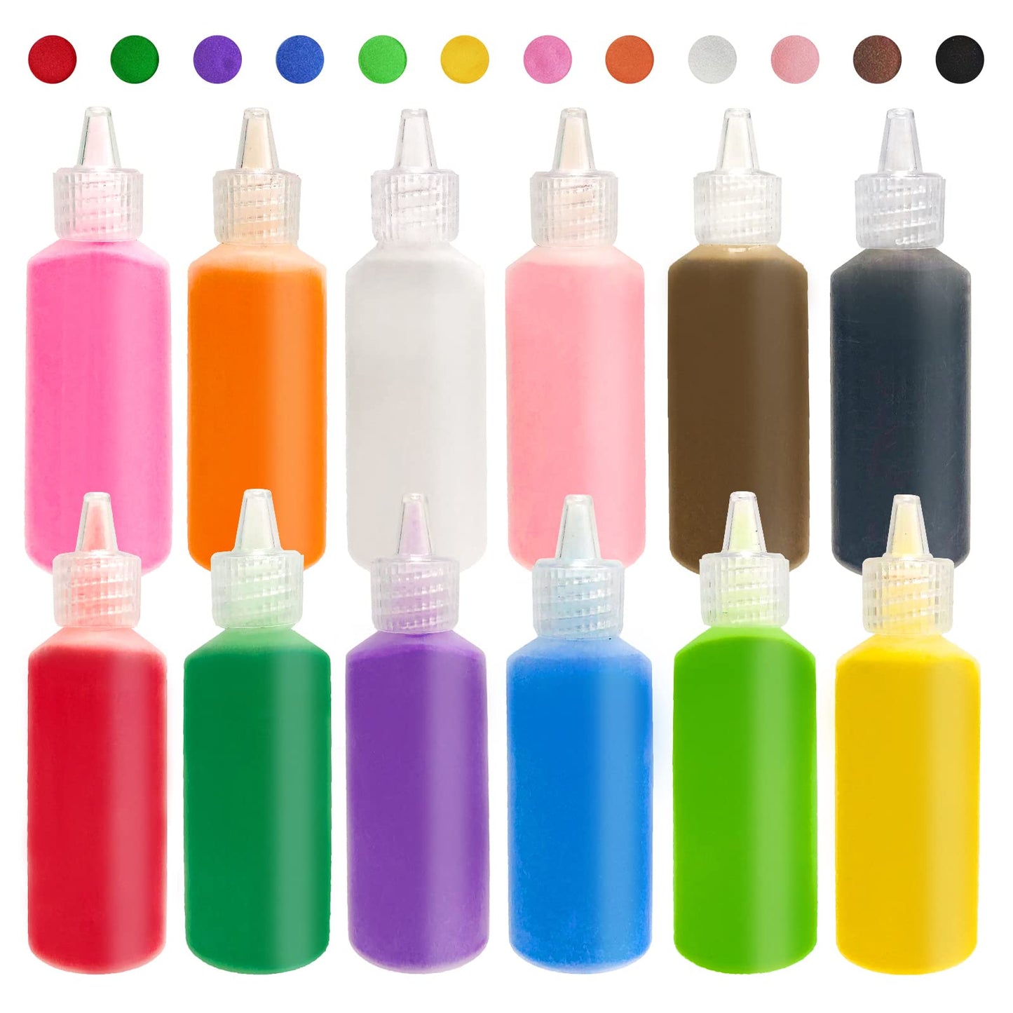 Panxxsen 12-Piece Art Sand Kit: 12 Rainbow Colors for DIY Crafts