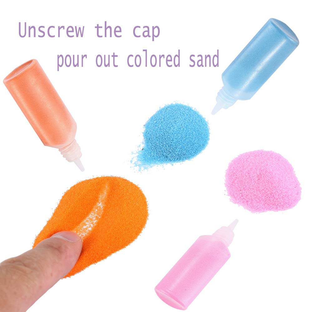 Panxxsen 12-Piece Art Sand Kit: 12 Rainbow Colors for DIY Crafts