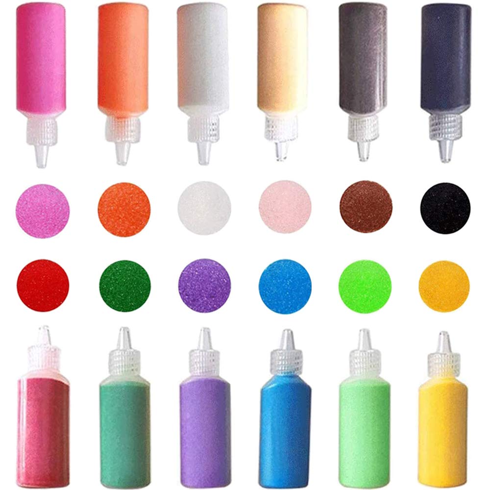 Panxxsen 12-Piece Art Sand Kit: 12 Rainbow Colors for DIY Crafts