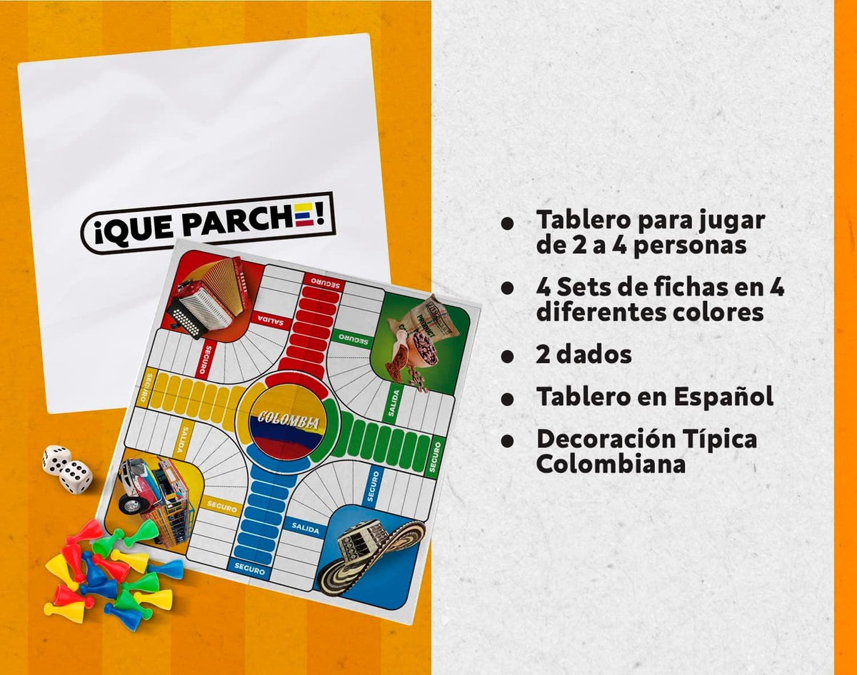PAP Products Parques Colombiano Board Game for 2-4 Players | Colombian Parcheesi Style