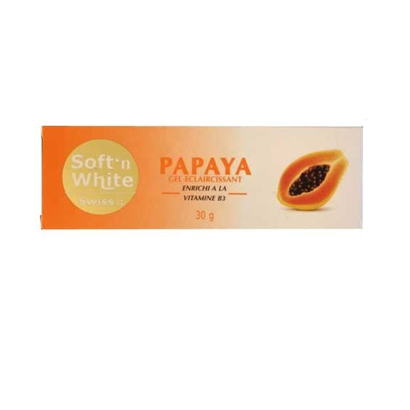 Swiss Soft N White Papaya Lightening Gel for Brighter, Even Skin Tone 30g/1.06 oz