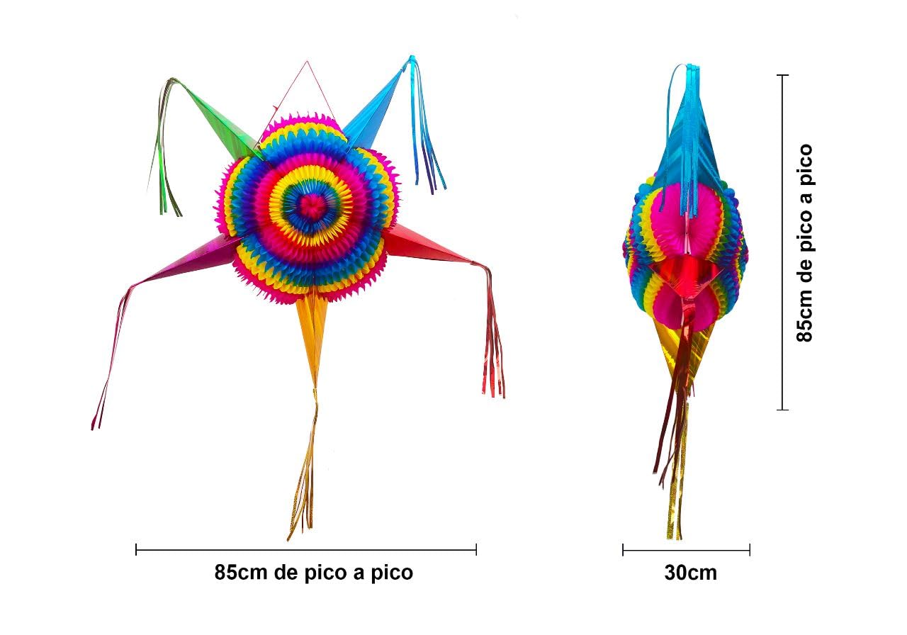 Papel Picado a la Mexicana - 32-Inch Large Foldable Handmade Piñata for Parties