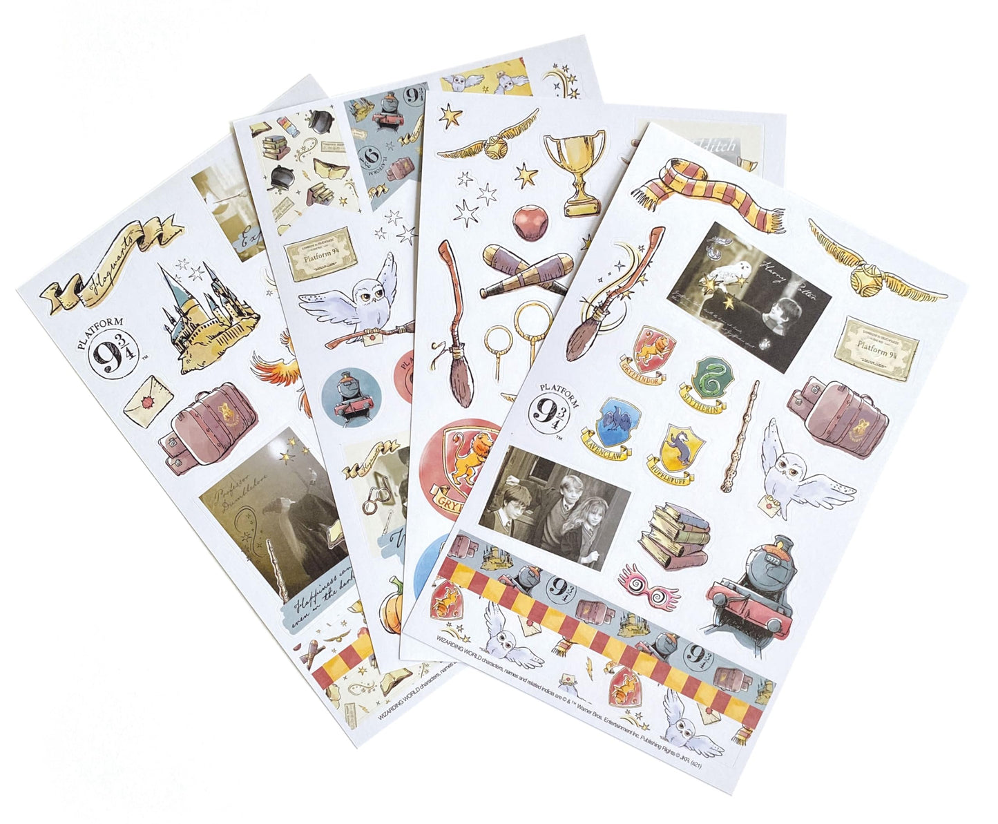 Paper House Potter Sticker Pack – 4 Watercolor Sheets (Officially Licensed)