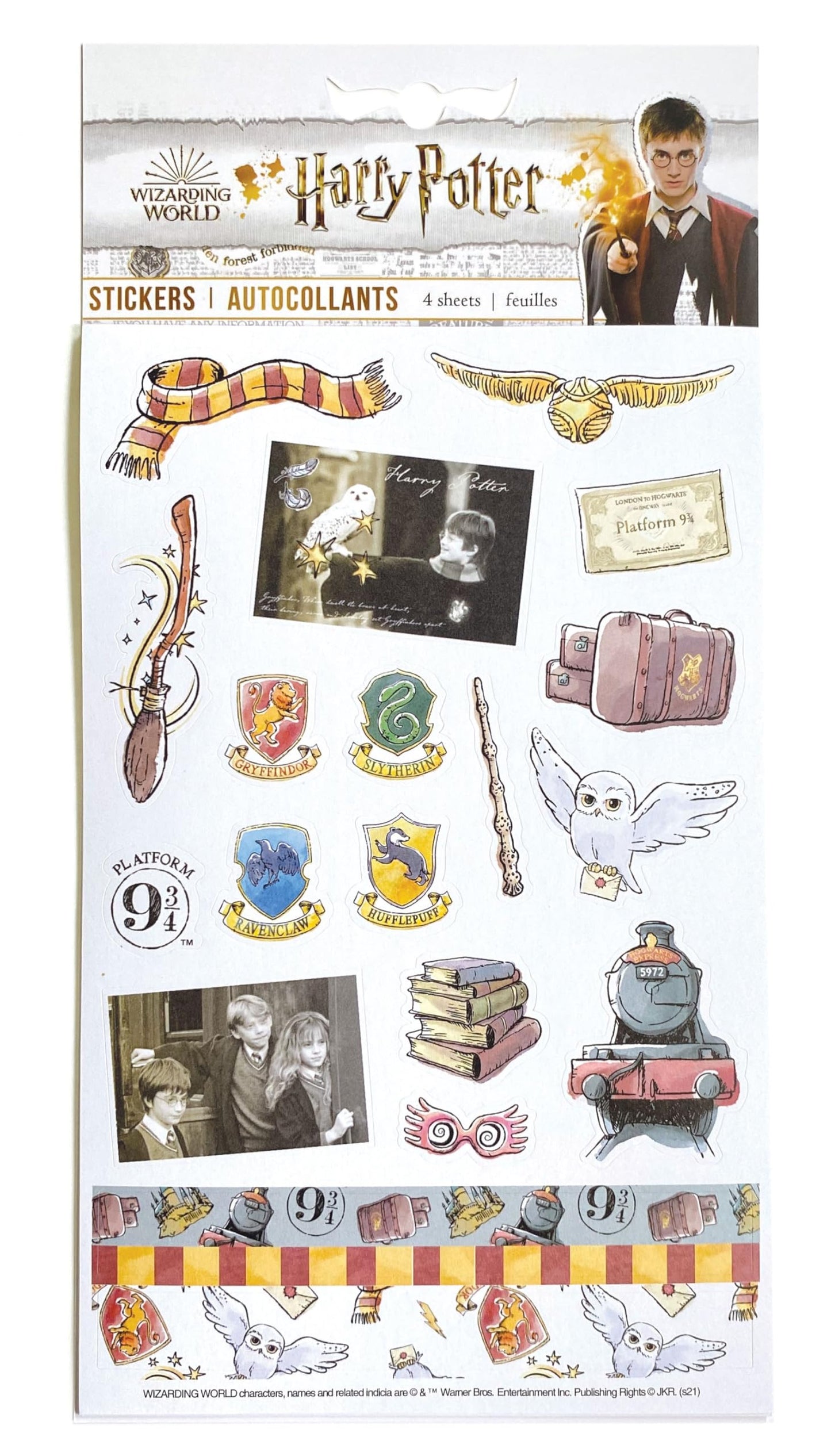 Paper House Potter Sticker Pack – 4 Watercolor Sheets (Officially Licensed)