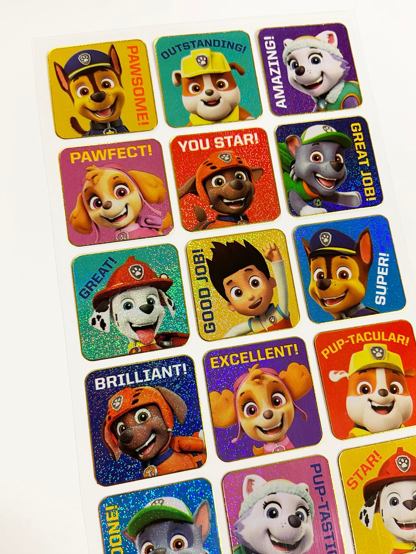 Paper Projects Paw Patrol Sparkly Reusable Reward Stickers – Blue 19.5x9.5 cm