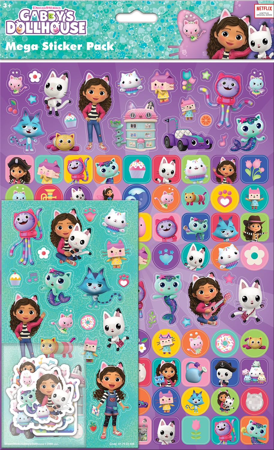 Paper Projects Gabby's Dollhouse Mega Pack – 150+ Reusable Stickers on Non-Porous Surfaces