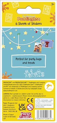 Paddington Bear Sticker Pack (6 Sheets) | Paper Projects Official Licensed