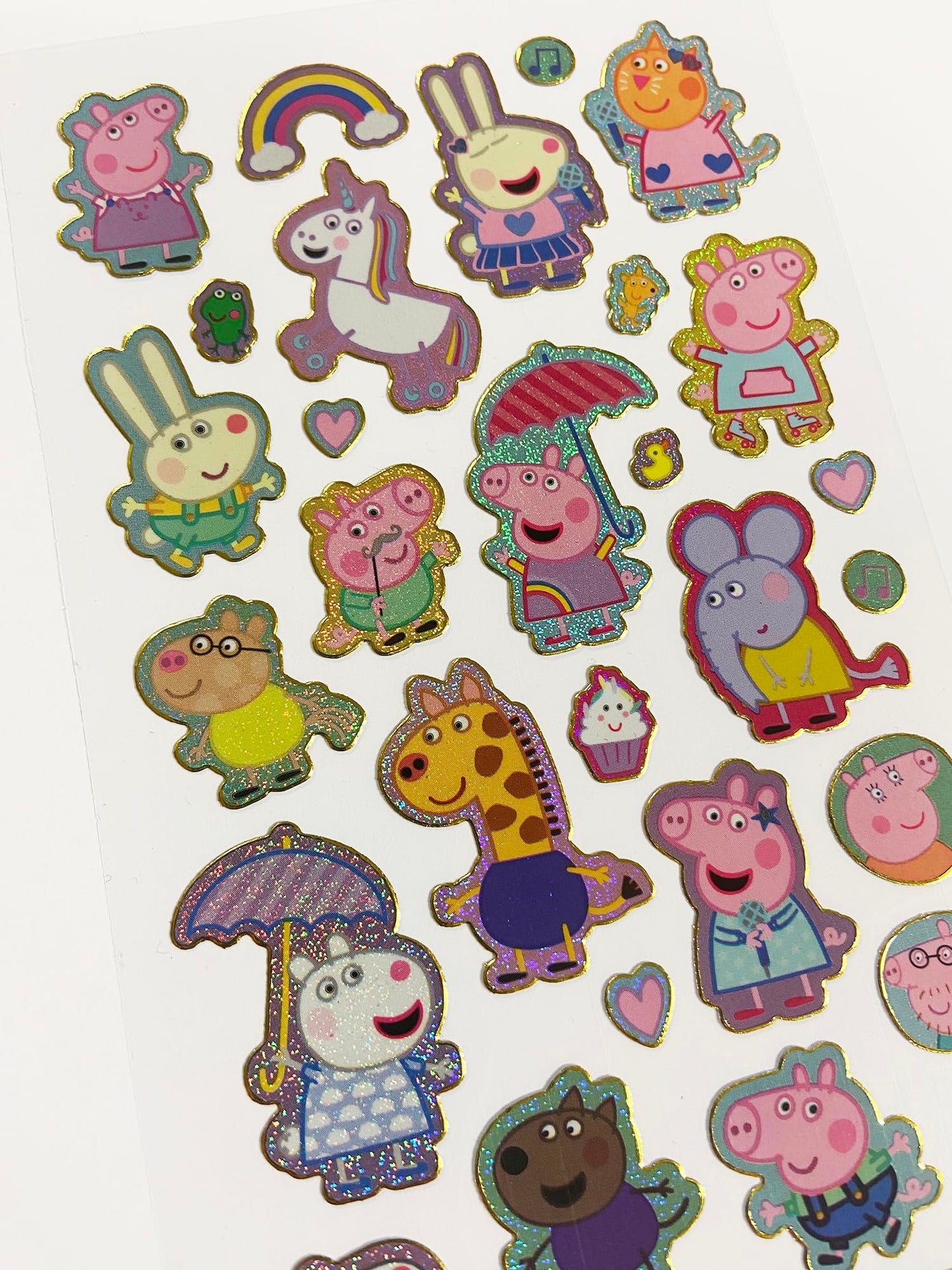 Paper Projects Peppa Pig Pink Sparkly Reusable Stickers – Official Licensed, 19.5 cm x 9.5 cm