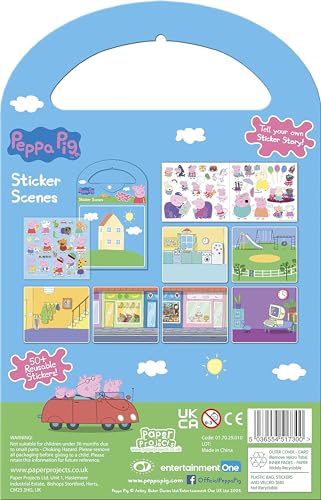 Paper Projects Peppa Pig Activity Set – Six Scenes & 50+ Reusable Stickers, Blue, 23.5 cm x 15.5 cm