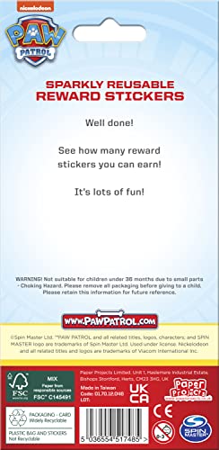 Paper Projects Paw Patrol Sparkly Reusable Reward Stickers – Blue 19.5x9.5 cm