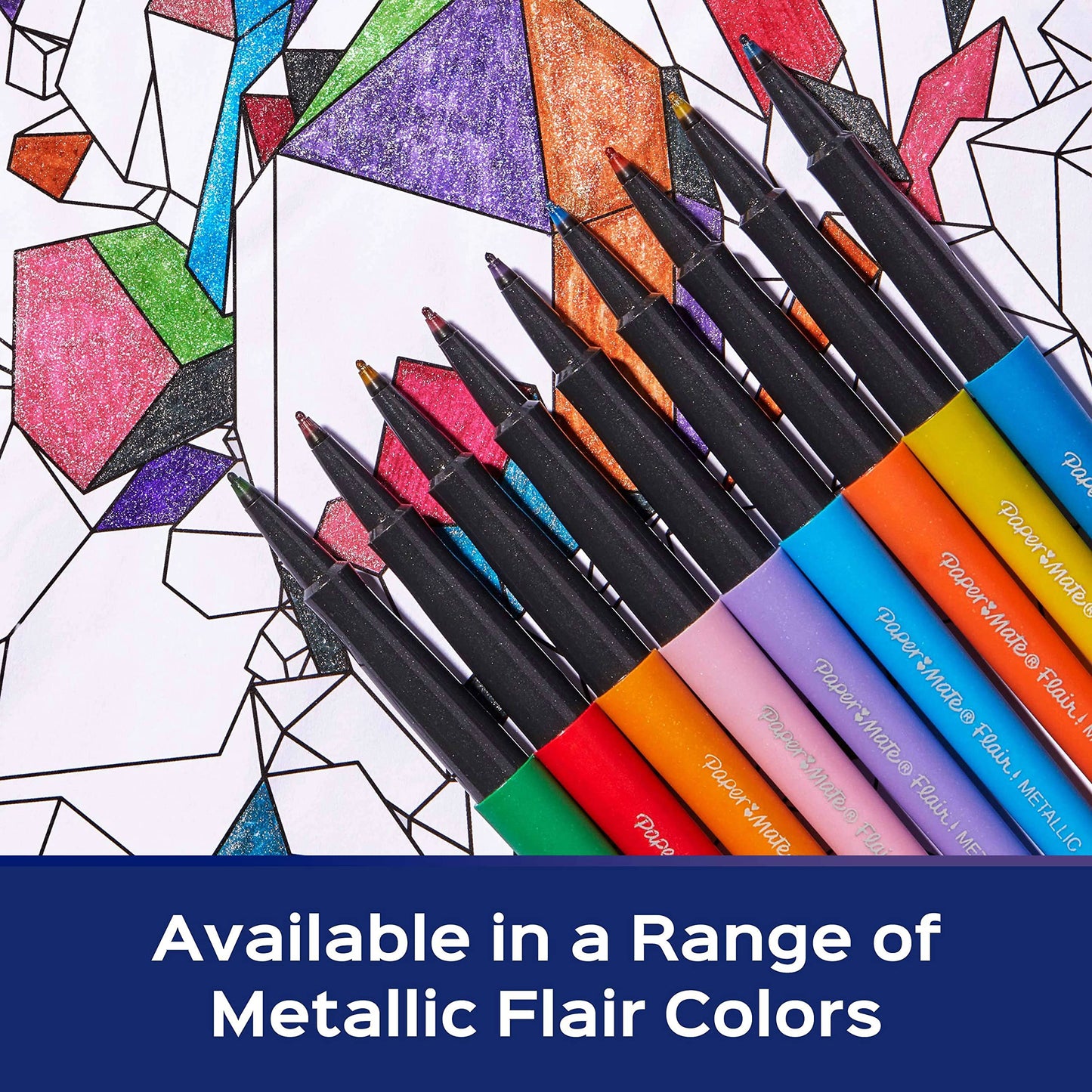 Paper Mate Flair City Lights Metallic Felt Tip Pens - 16-Count Glitter Colors