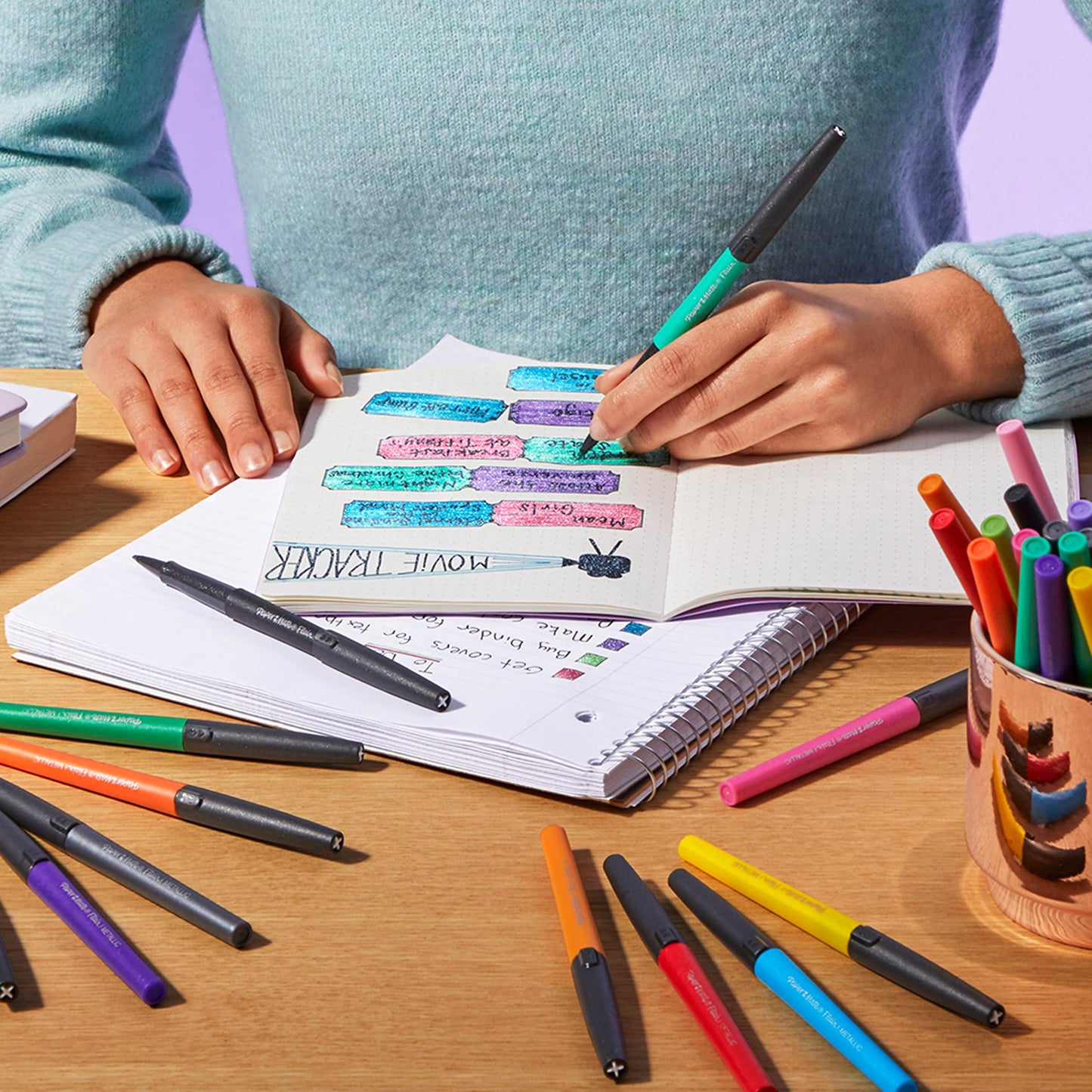 Paper Mate Flair City Lights Metallic Felt Tip Pens - 16-Count Glitter Colors