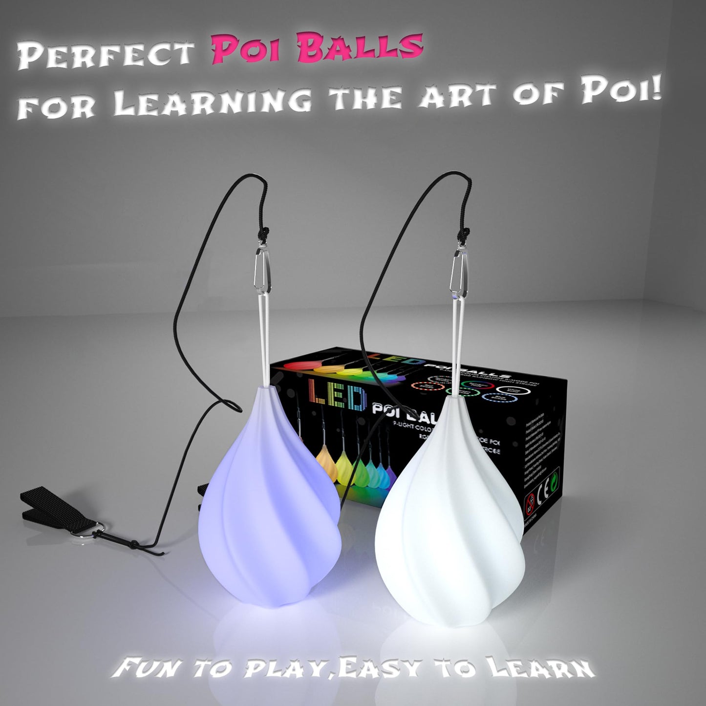 Papi Dada LED Poi Balls Set – Luminous Juggling Balls for Kids & Adults