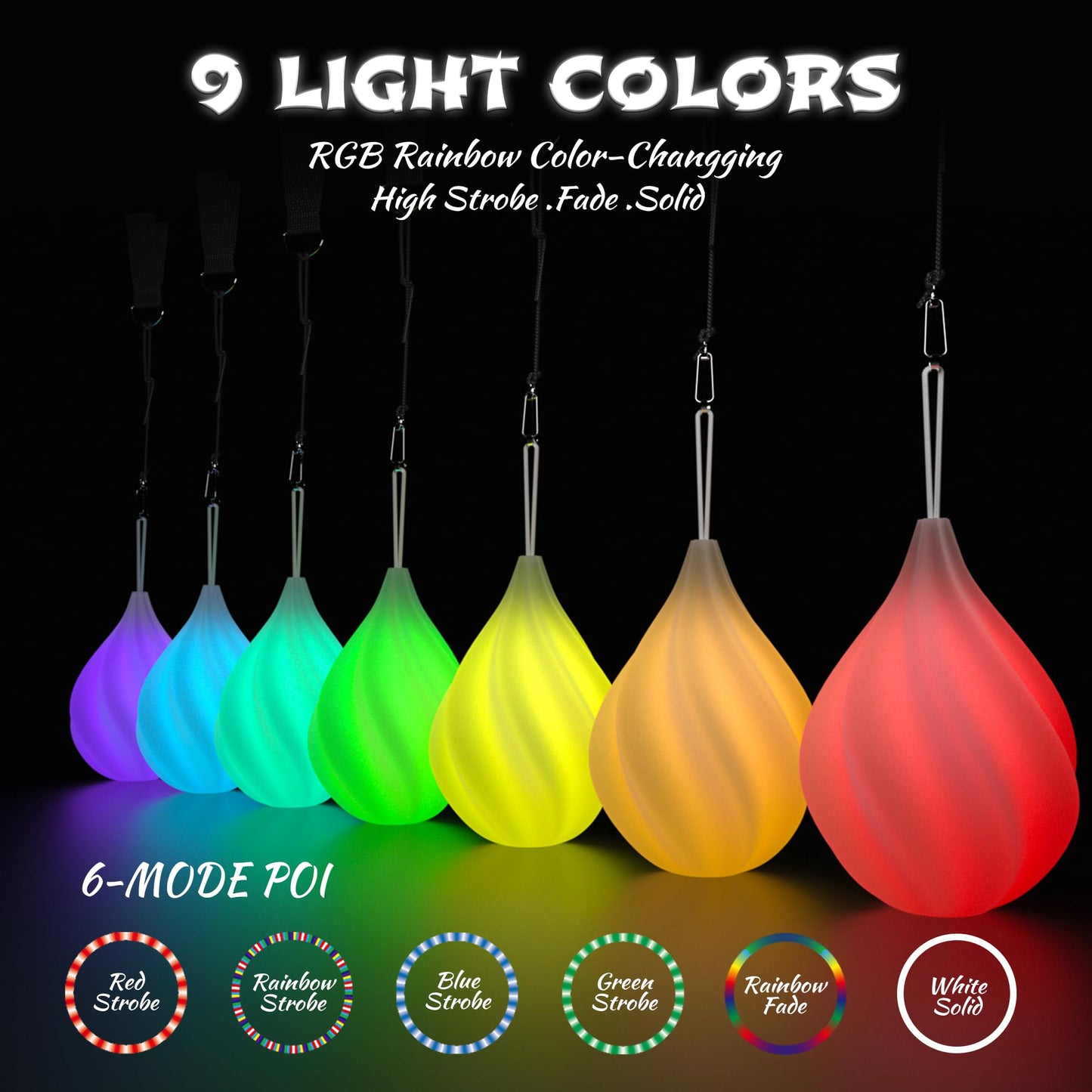 Papi Dada LED Poi Balls Set – Luminous Juggling Balls for Kids & Adults