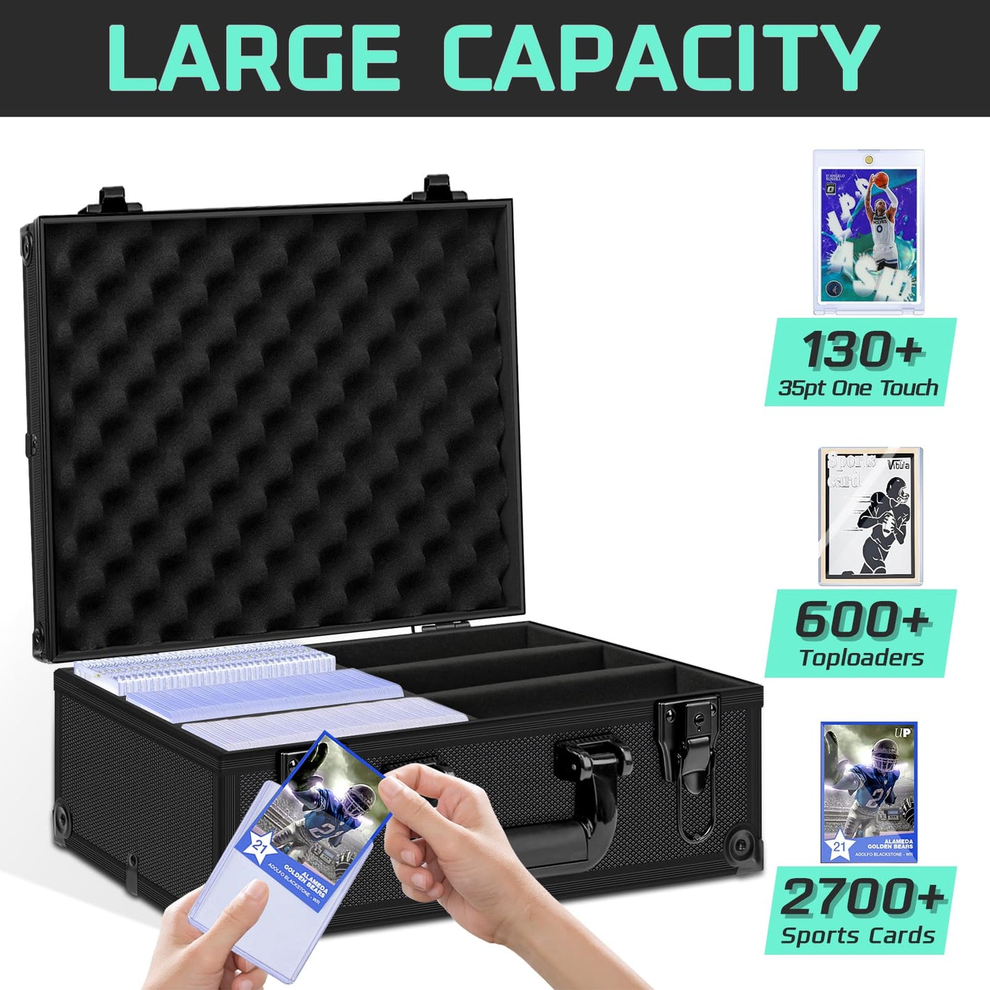 PAPNIX Toploader Storage Box – Holds 600+ 3x4 Toploaders, Lockable Card Case Organizer