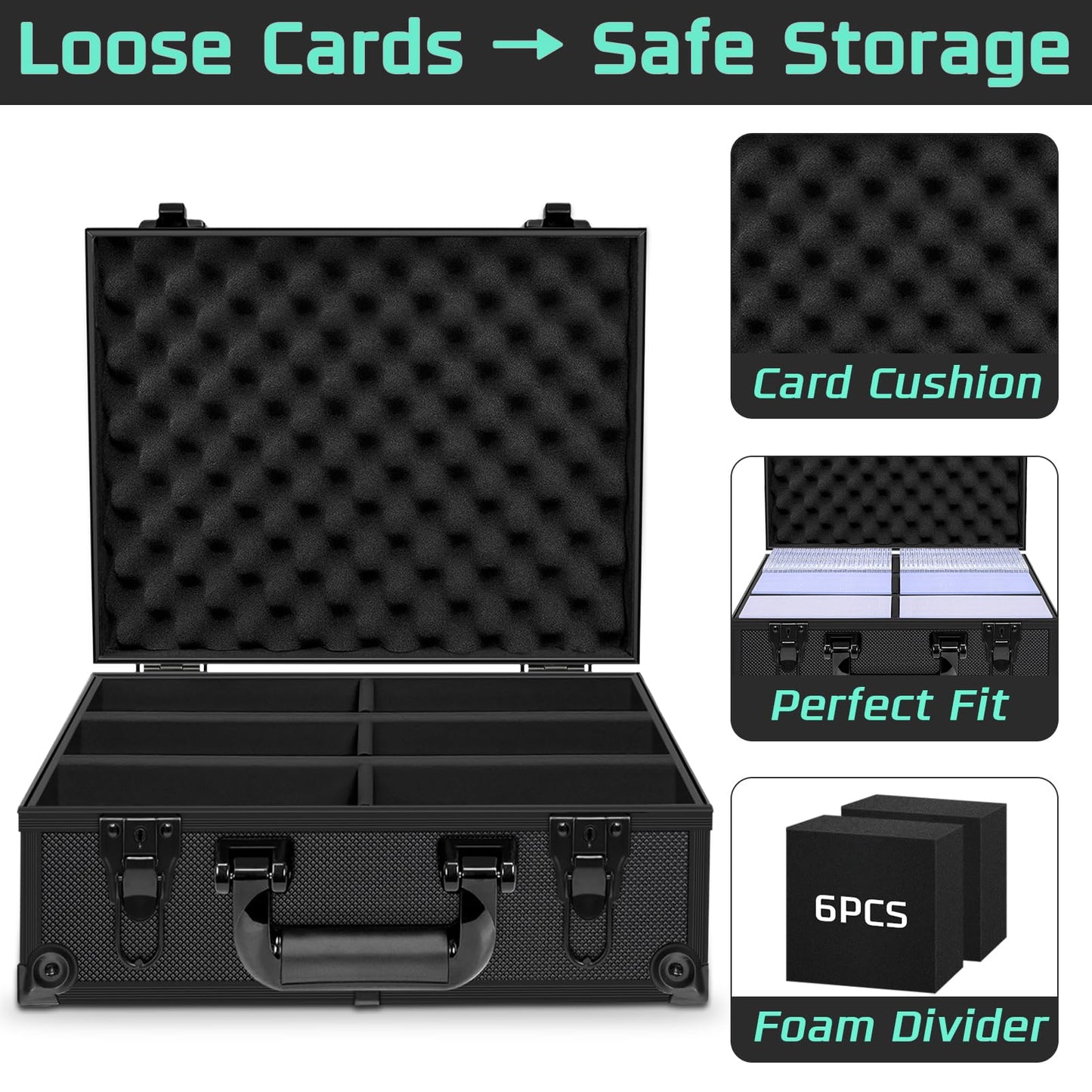 PAPNIX Toploader Storage Box – Holds 600+ 3x4 Toploaders, Lockable Card Case Organizer