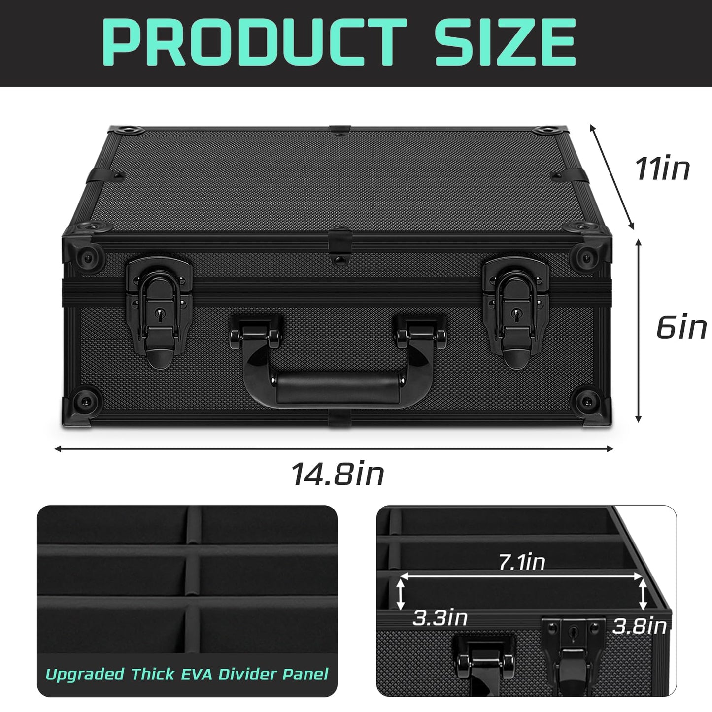 PAPNIX Toploader Storage Box – Holds 600+ 3x4 Toploaders, Lockable Card Case Organizer