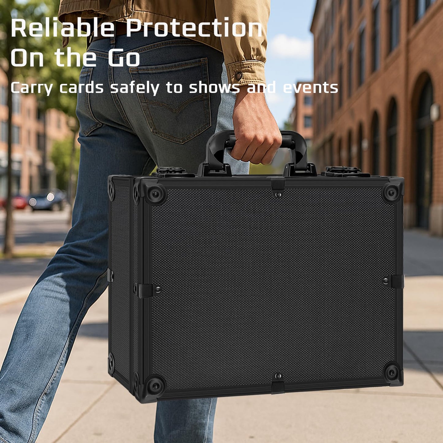 PAPNIX Toploader Storage Box – Holds 600+ 3x4 Toploaders, Lockable Card Case Organizer