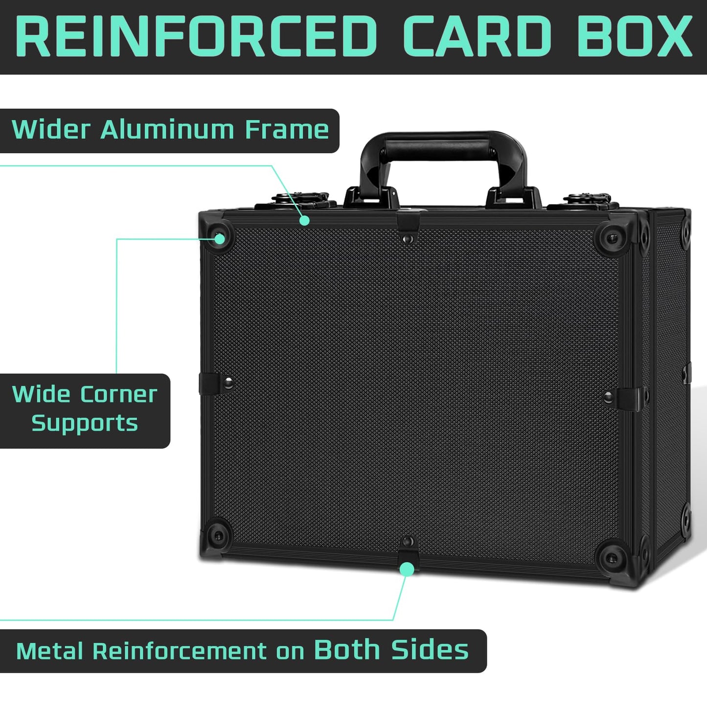 PAPNIX Toploader Storage Box – Holds 600+ 3x4 Toploaders, Lockable Card Case Organizer