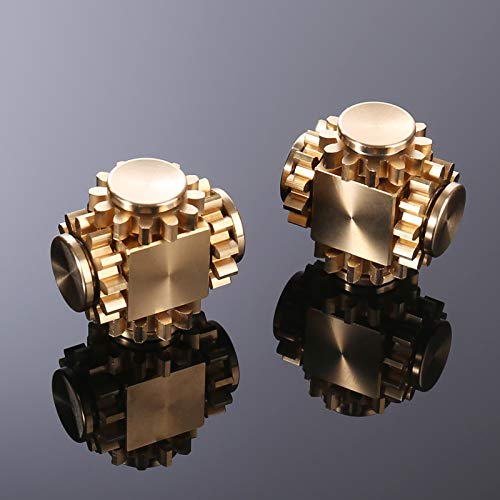 PAPUKA Pure Brass Cube Gears Linkage Fidget Spinner – High-Speed EDC for Focus