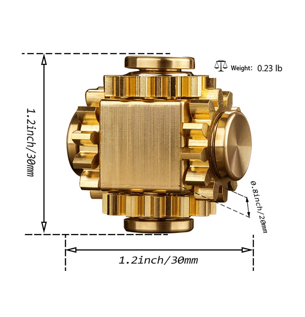 PAPUKA Pure Brass Cube Gears Linkage Fidget Spinner – High-Speed EDC for Focus