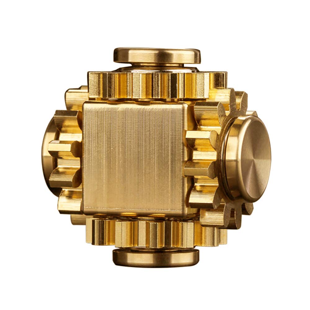 PAPUKA Pure Brass Cube Gears Linkage Fidget Spinner – High-Speed EDC for Focus