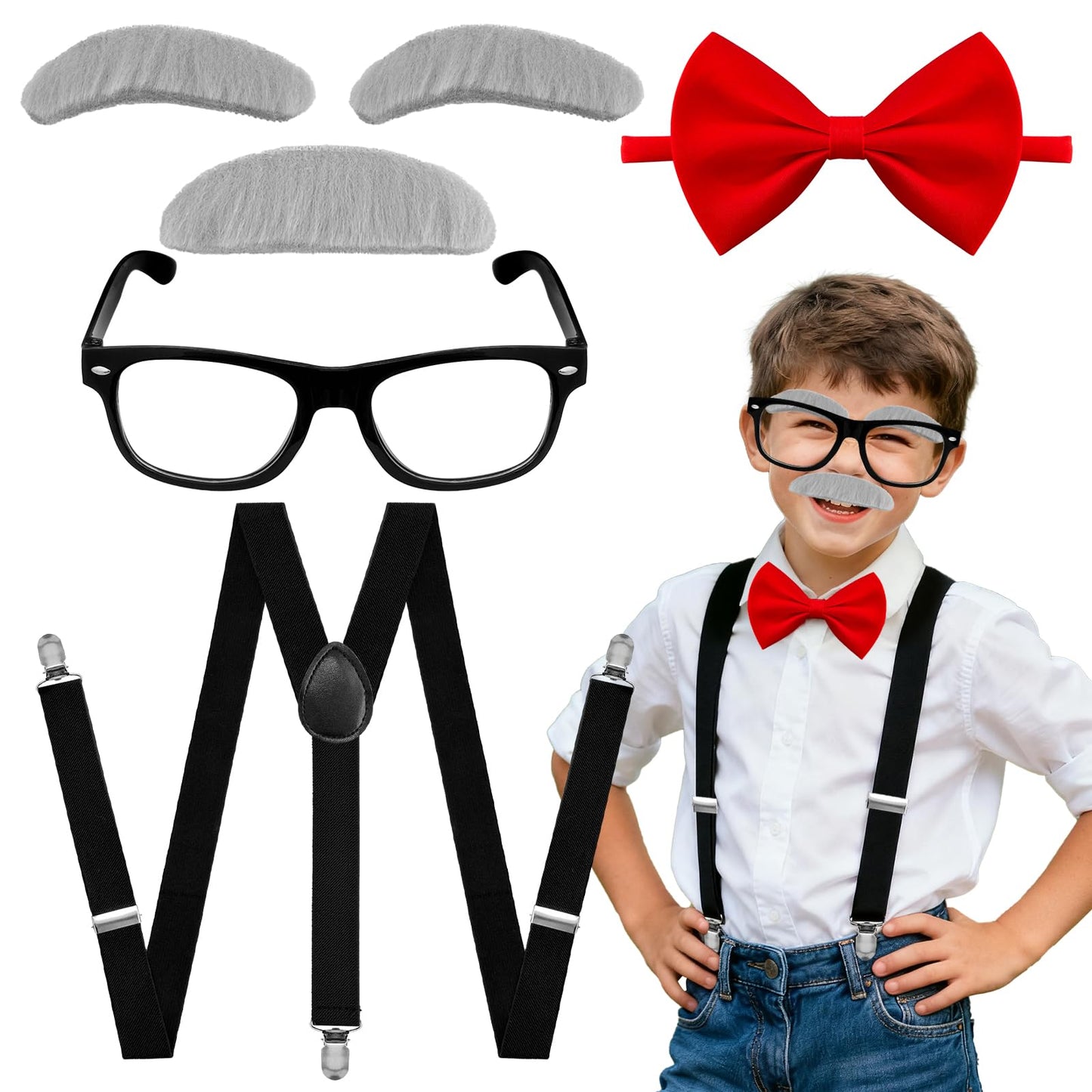 Paradi star 6 Pcs Old Man Costume Accessories for Kids – 1920s Cosplay