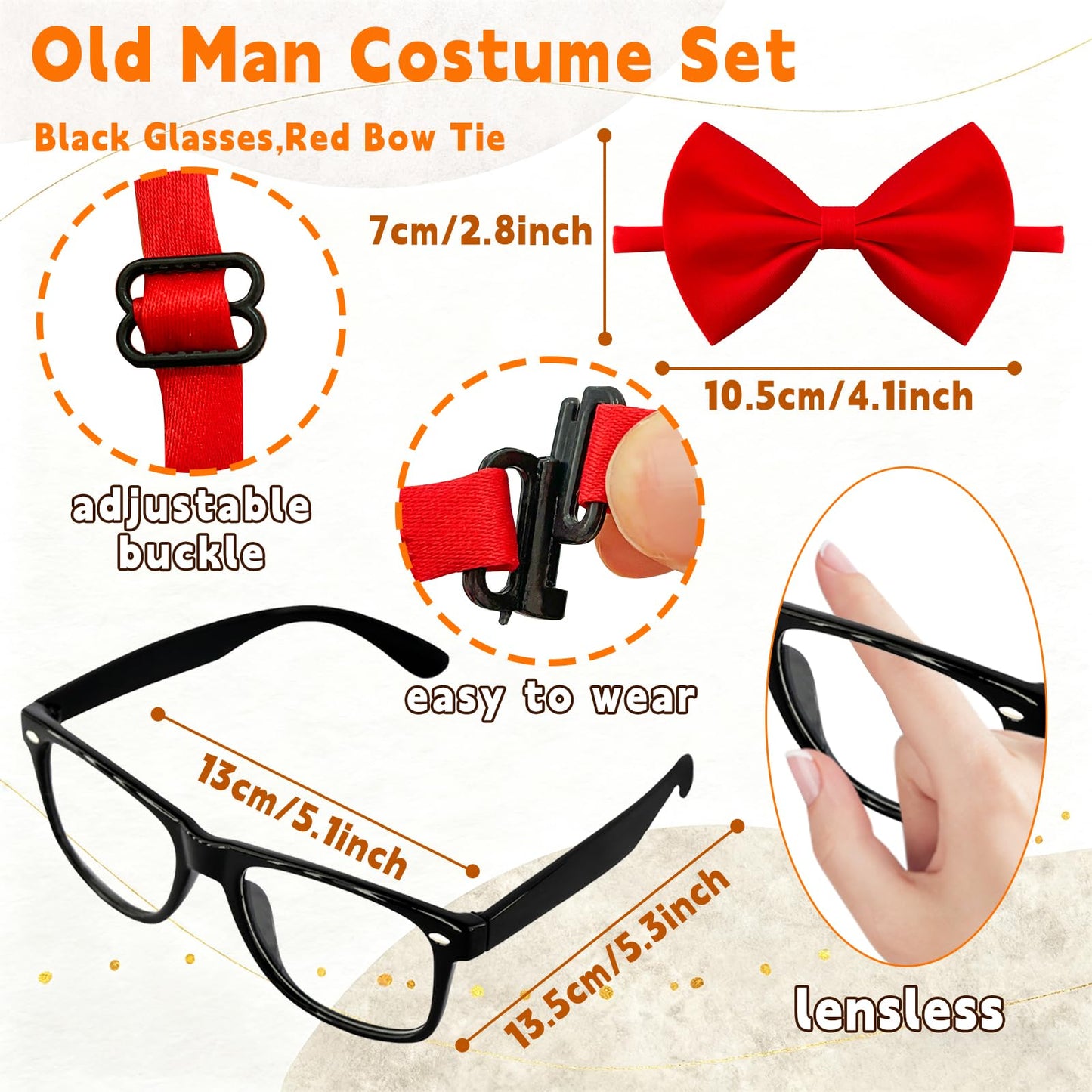 Paradi star 6 Pcs Old Man Costume Accessories for Kids – 1920s Cosplay