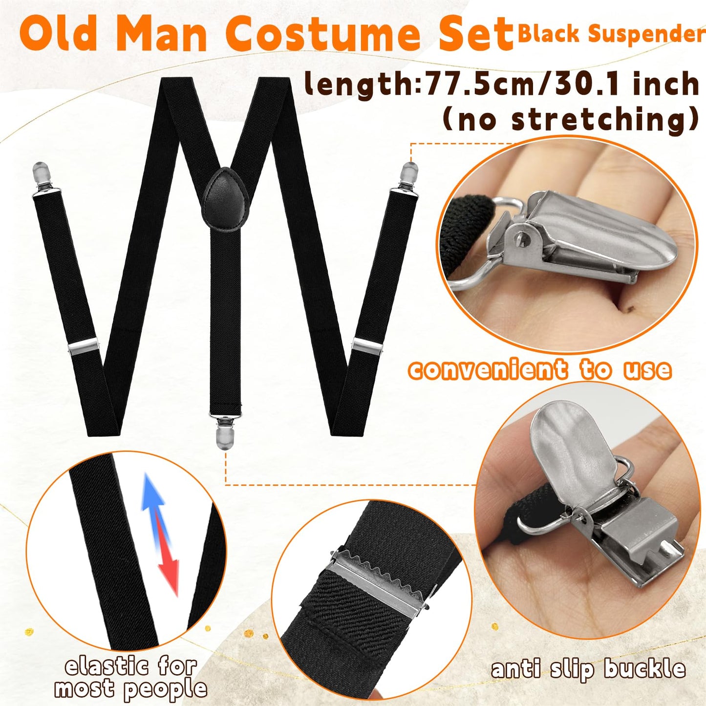 Paradi star 6 Pcs Old Man Costume Accessories for Kids – 1920s Cosplay