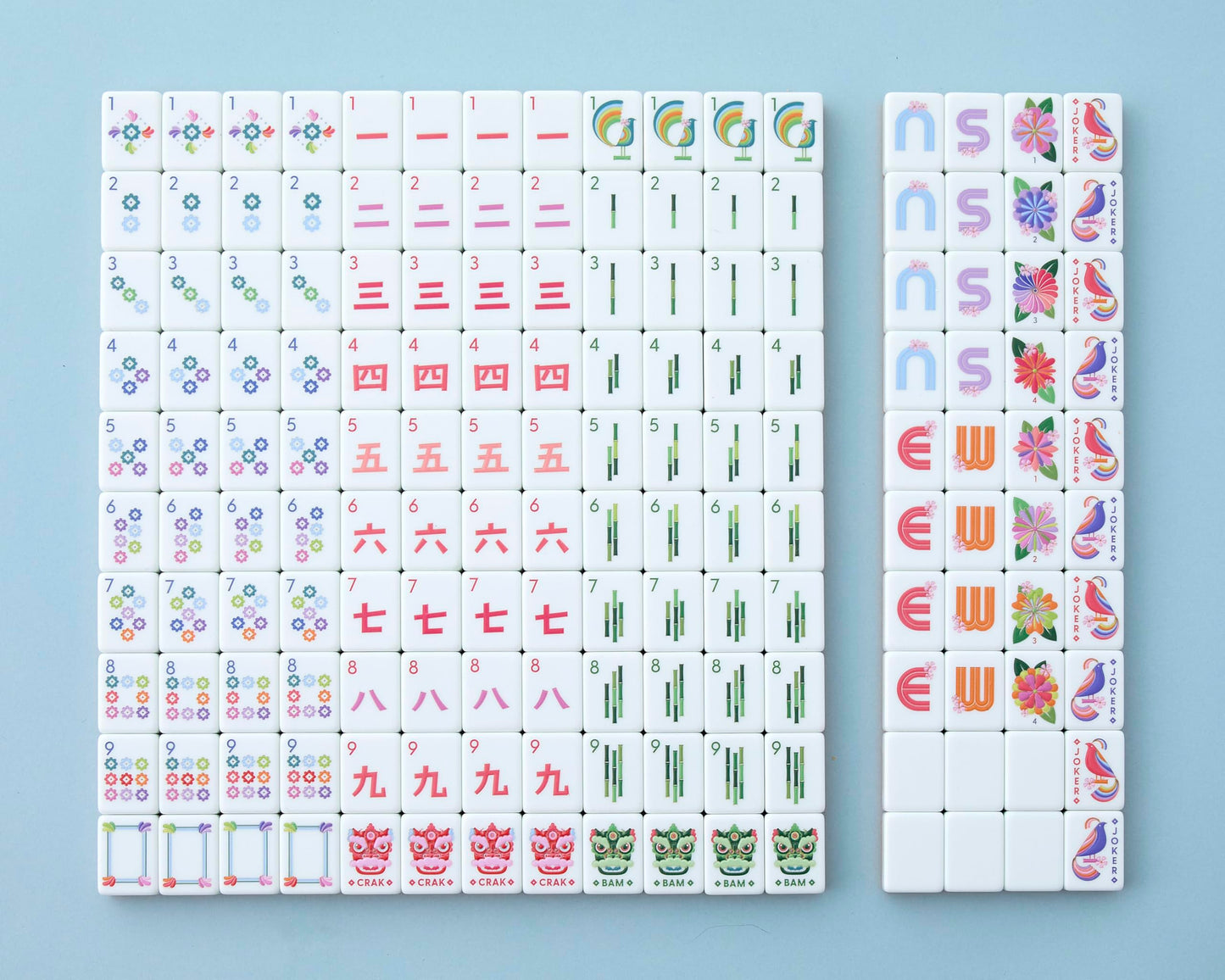 Paradise Mahjong Tiles by Mahjong Co. — Eco-Friendly, Lightweight Acrylic Set (160 Tiles)