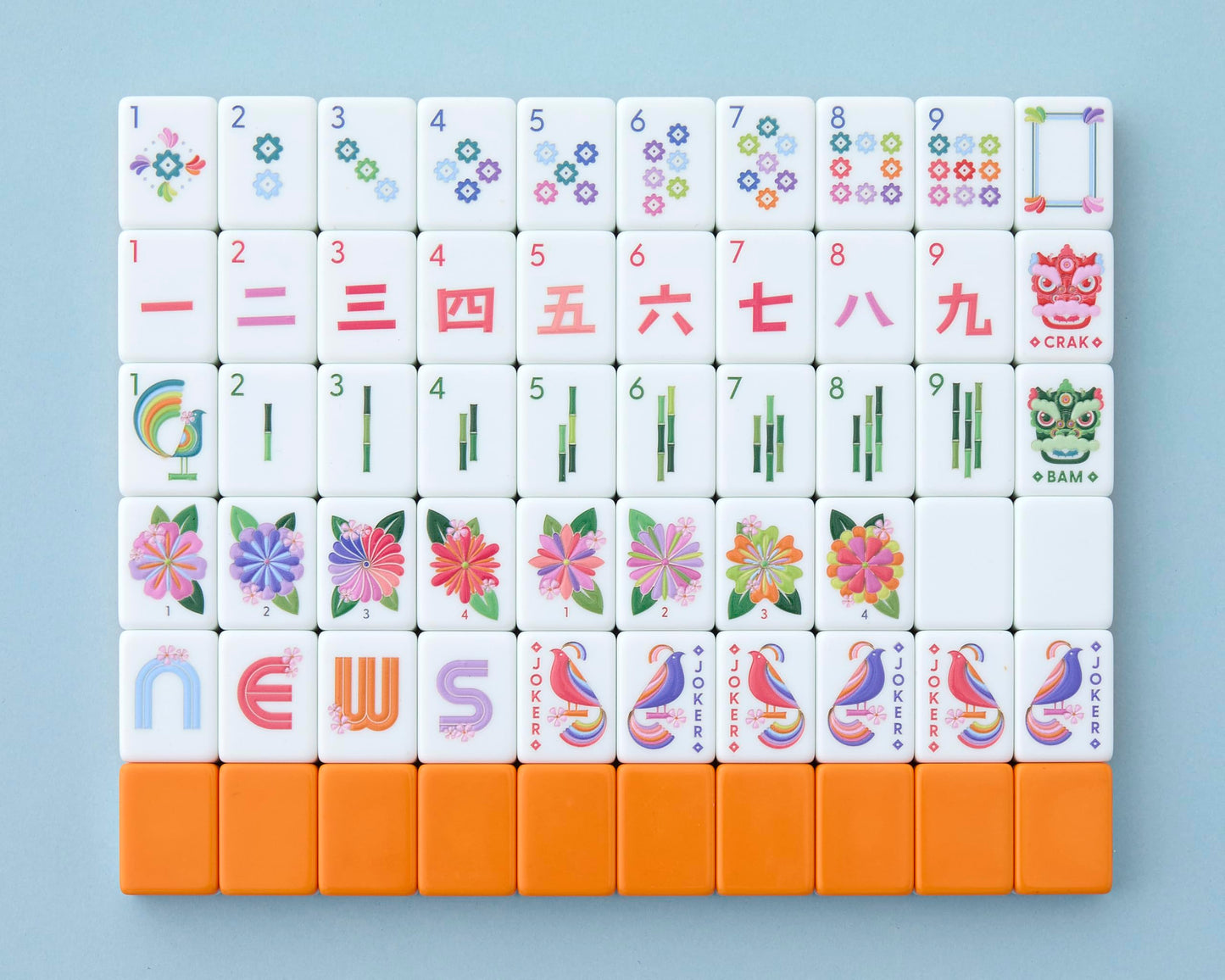 Paradise Mahjong Tiles by Mahjong Co. — Eco-Friendly, Lightweight Acrylic Set (160 Tiles)