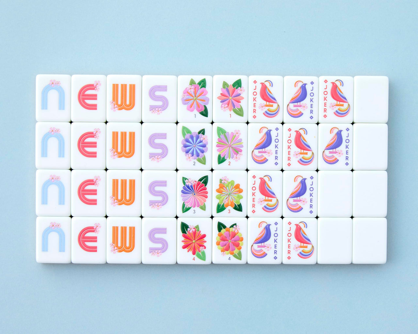 Paradise Mahjong Tiles by Mahjong Co. — Eco-Friendly, Lightweight Acrylic Set (160 Tiles)