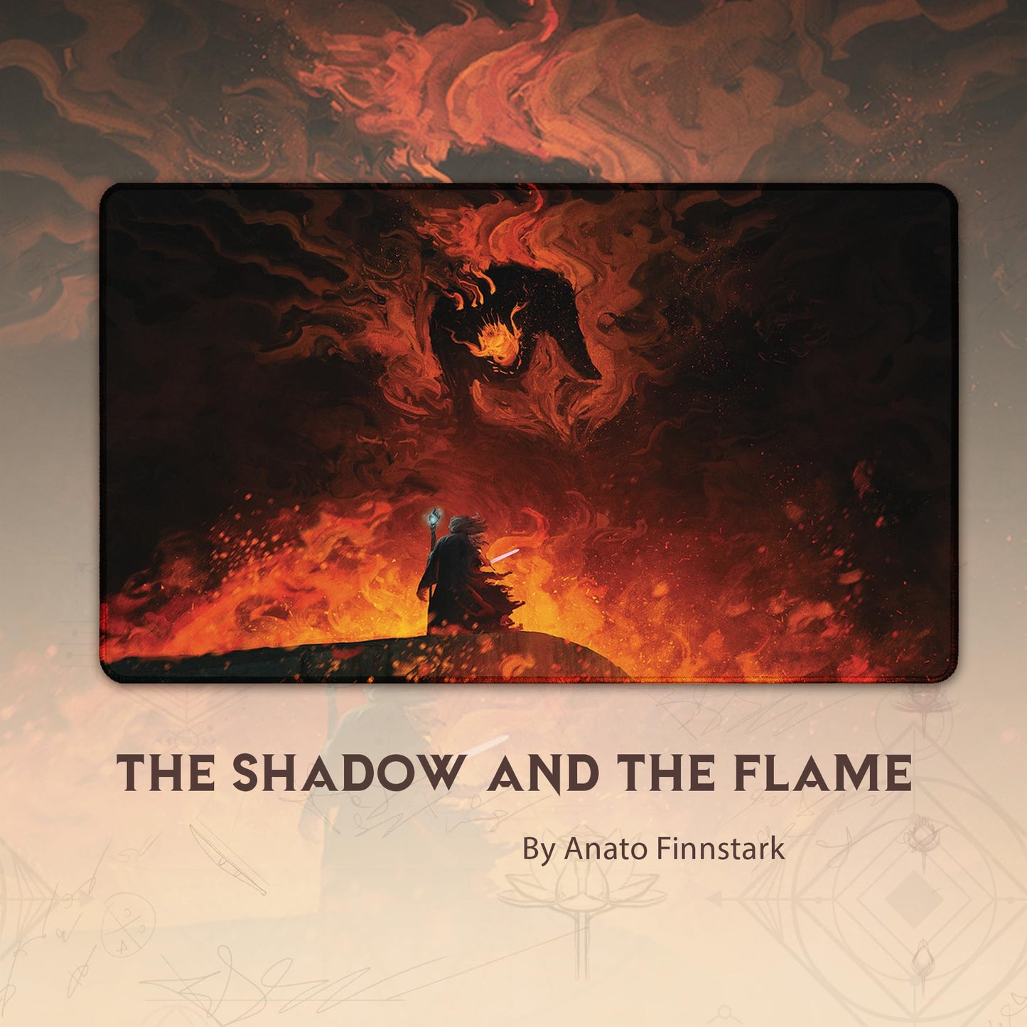 Paramint The Shadow and The Flame (Stitched) MTG Playmat by Anato Finnstark