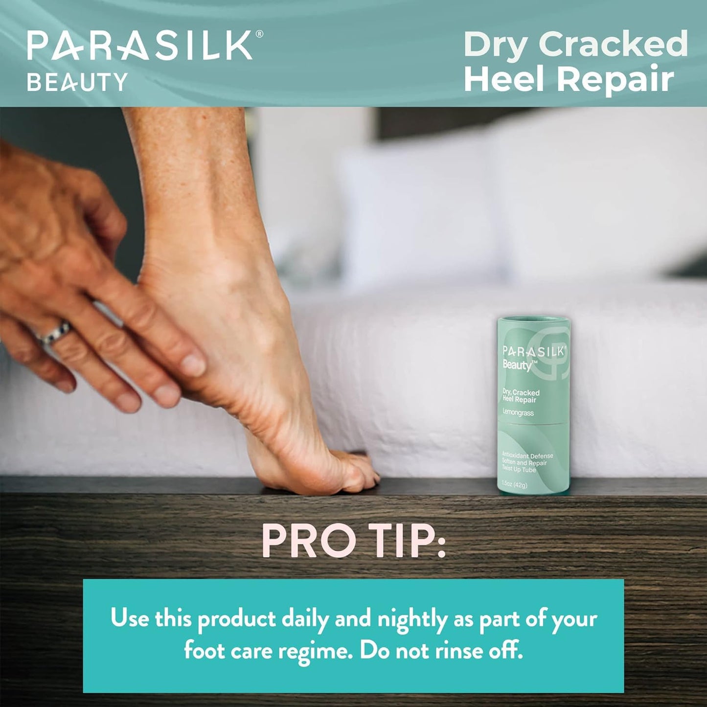 Parasilk Beauty Lemongrass Heel Repair Stick - Moisturizing Nighttime Foot Balm