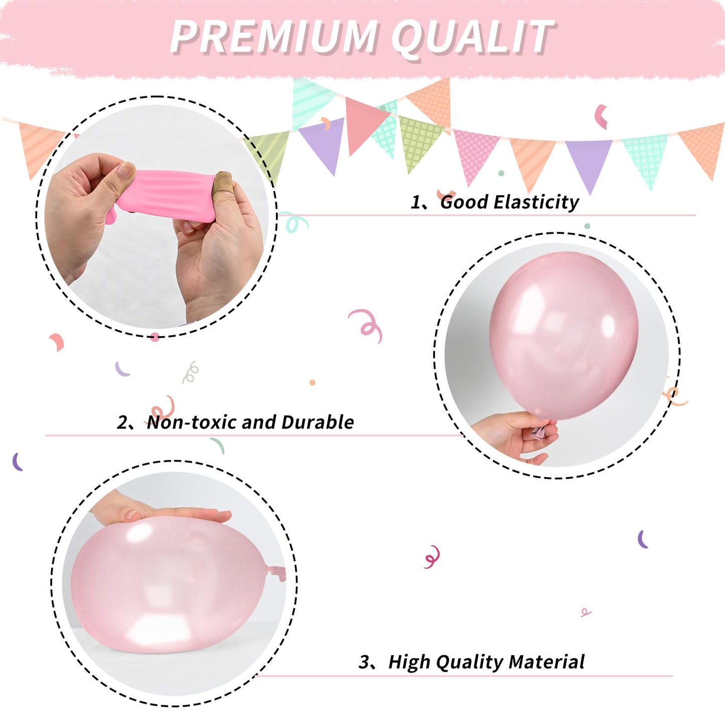 Paready Dusty Pink Boho Balloons Set – 36pc Confetti, Rose Gold & Ivory White