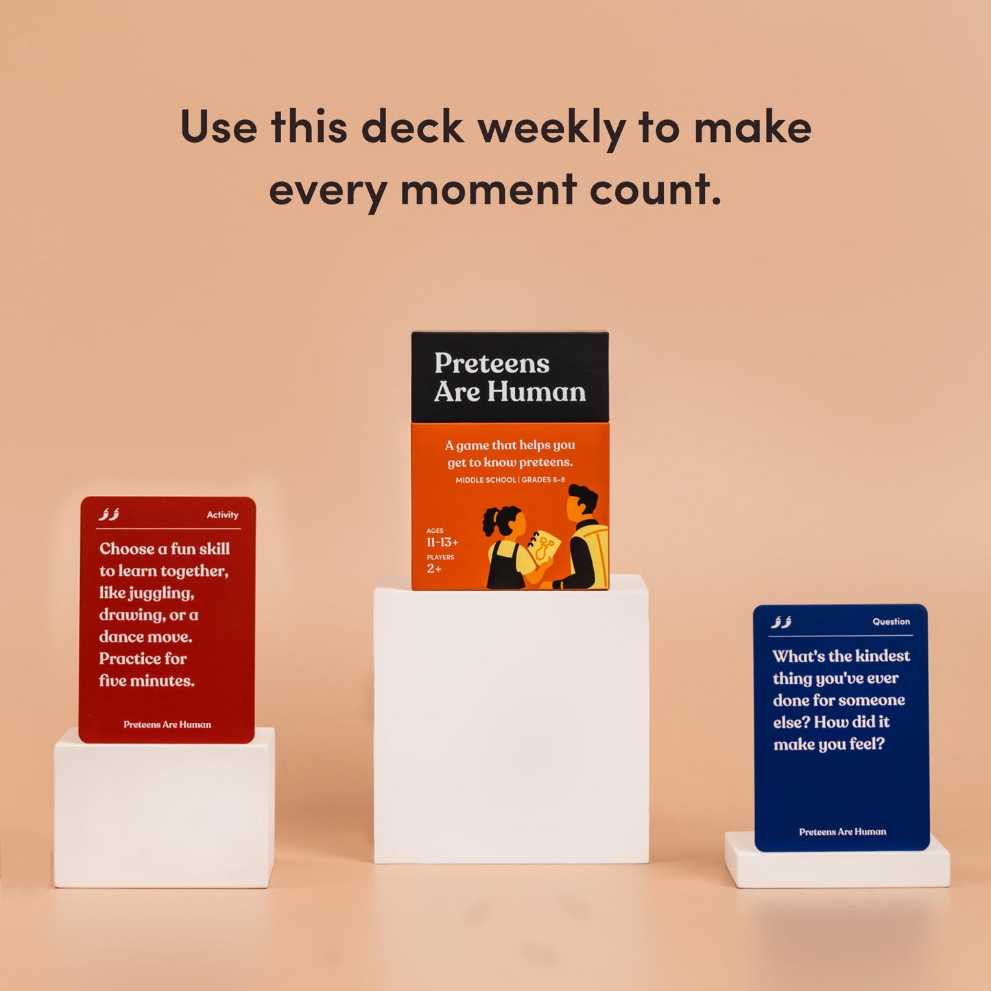 Parents Are Human: Preteens Are Human — 140 Conversation Cards for Middle School (Ages 11-13+) | Expert-Designed for Grades 6-8