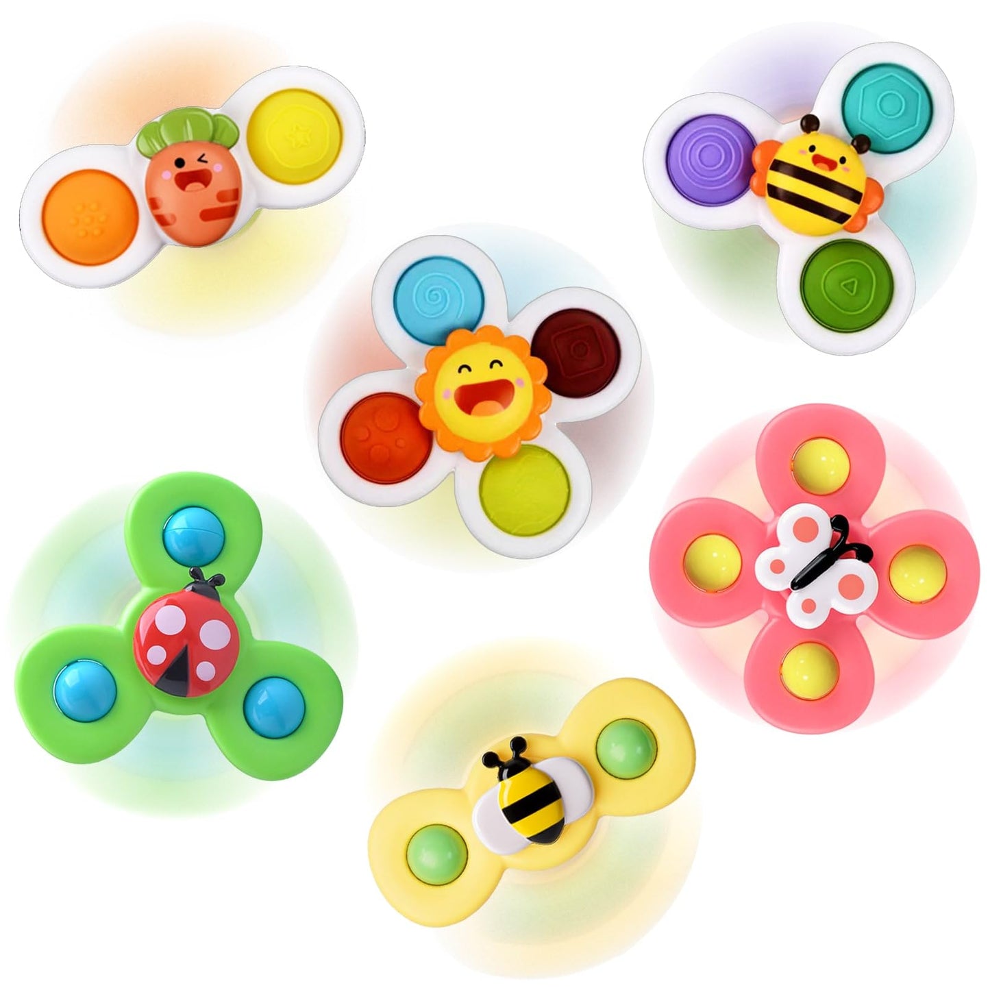 PARHILYAR Suction Cup Spinner Toy for Baby – Bath Time Sensory Spinner for 12-18 Months