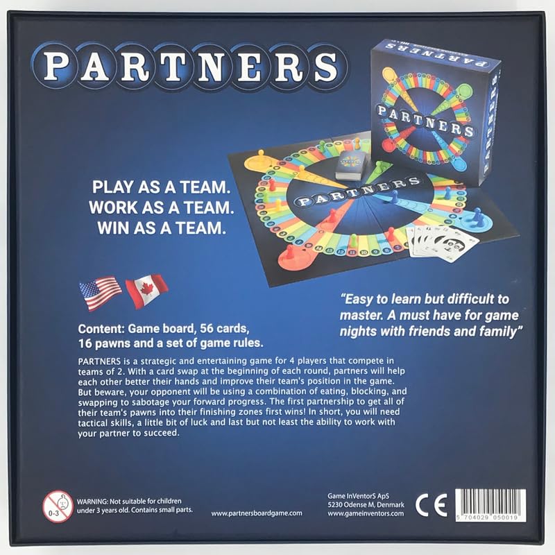 PARTNERS Board Game | 1st USA Edition – 4-Player Team Strategy for Family & Friends